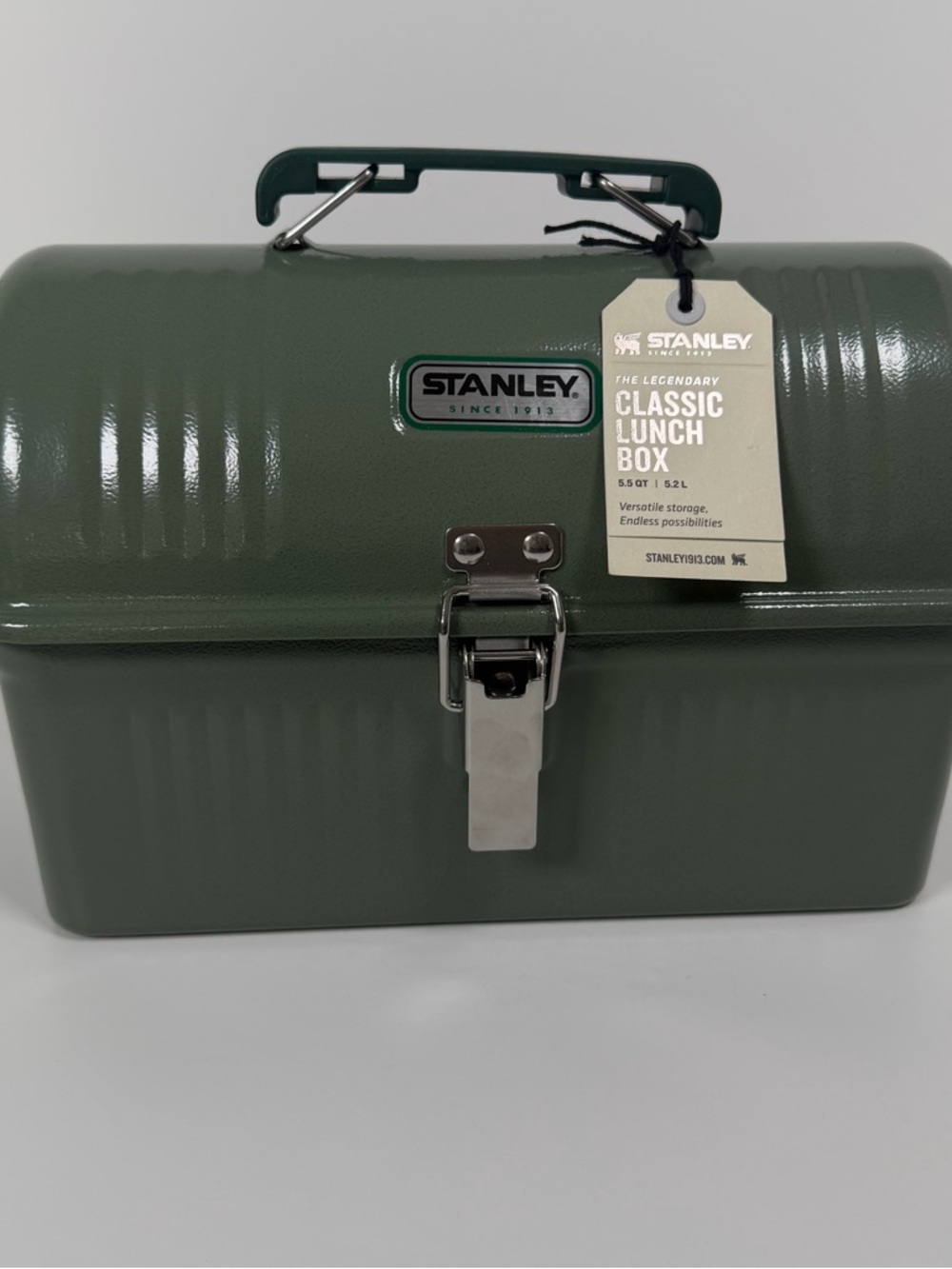 Stanley Green Metal Lunchbox with Dark Green Handle - Picture 2 of 5